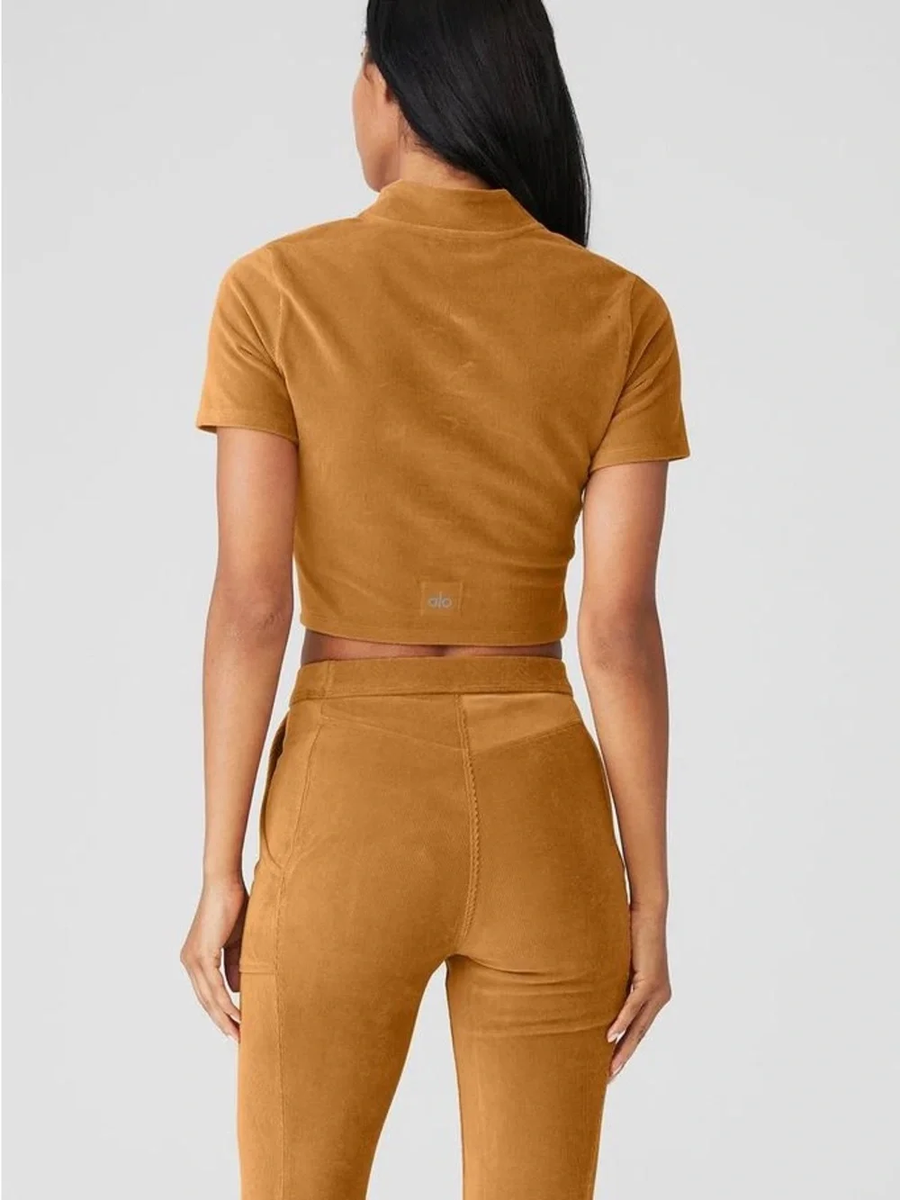 Alo Yoga Micro Corduroy Winter Break Mock Neck - Toffee - Picture 2 of 6